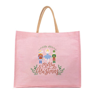 Christmas Jute Tote - Merry Christmas Waltz