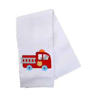 Single Appliqued Burp Cloth - Firetruck