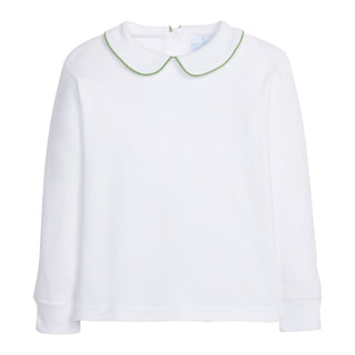 Piped Peter Pan Shirt (Pima) - Watercress