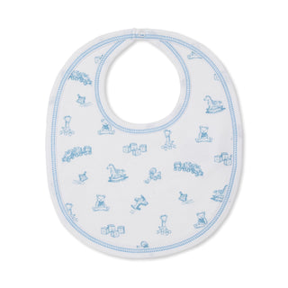 Printed Bib - Vintage Toy Treasures - Light Blue
