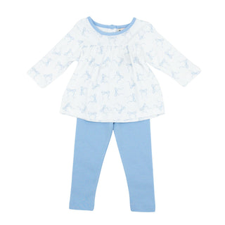 Girls Swing Top & Legging Set - Blue Bows