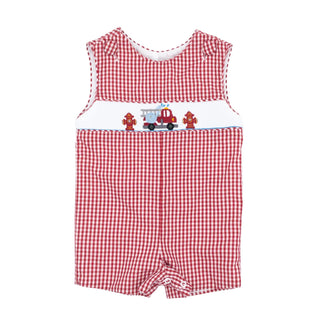 Ashton Shortall with Hand-smocking - Firetruck