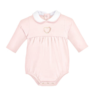 Girls Pima Collared Bubble with Hand-embroidery - Sweet Hearts