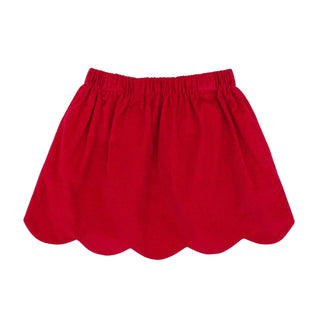 Reversible Kendall Skirt (Corduroy & Gingham) -  Red
