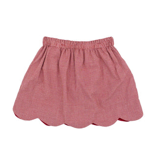Reversible Kendall Skirt (Corduroy & Gingham) -  Red