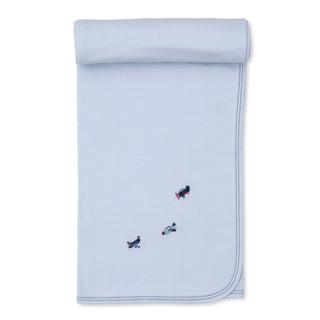 Blanket with Hand Embroidery - Sky-High Planes - FINAL SALE
