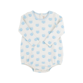 Long-sleeve Patton Play Bubble - Vintage Prep Pumpkin Pails with Buckhead Blue