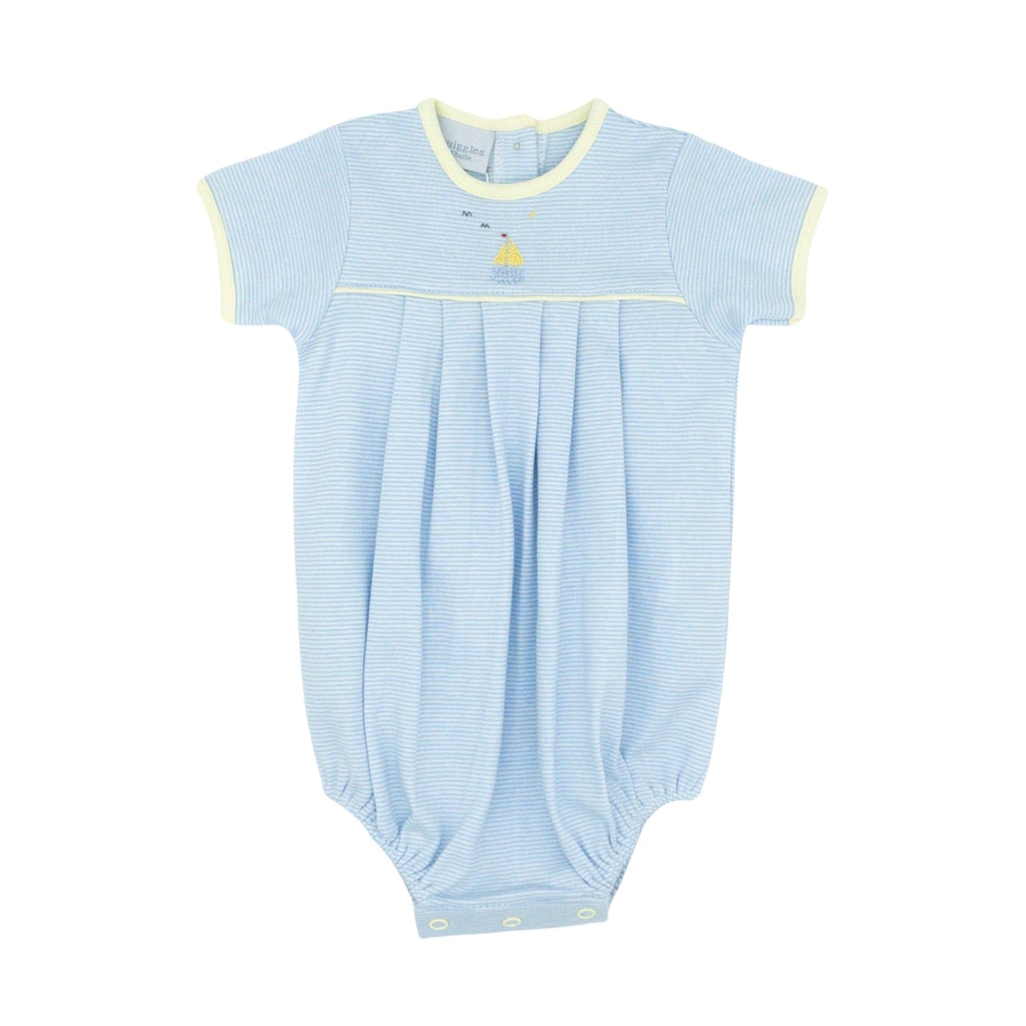 Sailboat Hand-embroidered Pima Romper