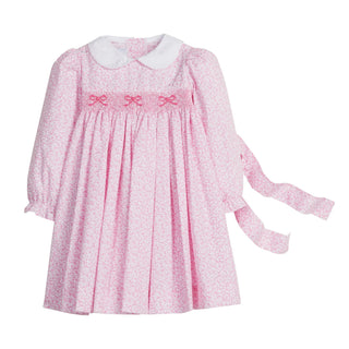 Smocked Natalia Dress - Pink Vinings