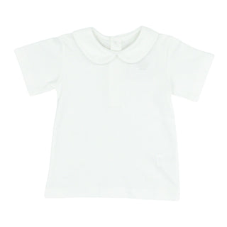 Boys Round Peter Pan Collar Shirt with Short-sleeves