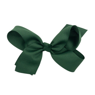Solid Grosgrain Hair Bow - Forest