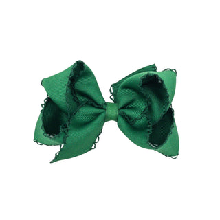 Classic Grosgrain Moonstitch Hair Bow - Forest with Forest