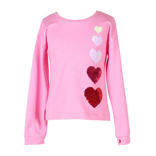 Knit Tabby Top with Ombre Hearts