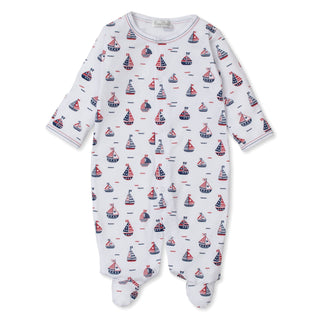 Printed Footie with Snaps - Summer Regatta Footie - FINAL SALE