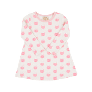 Long-sleeve Polly Play Dress - Vintage Prep Pumpkin Pails