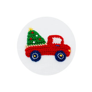 Boys Knit Pant Set with Crochet Christmas Truck