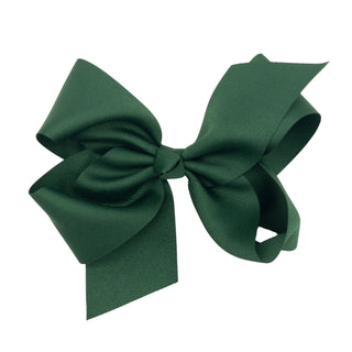 Solid Grosgrain Hair Bow - Forest