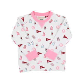 Cassidy Comfy Crewneck - Sweet Home Honey with Hamptons Hot Pink