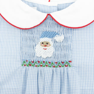 Boys Romper with Hand-smocking - Santa