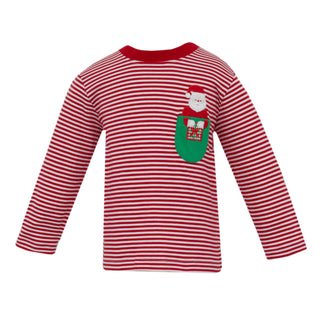 Boys Pocket T-shirt with Santa Applique