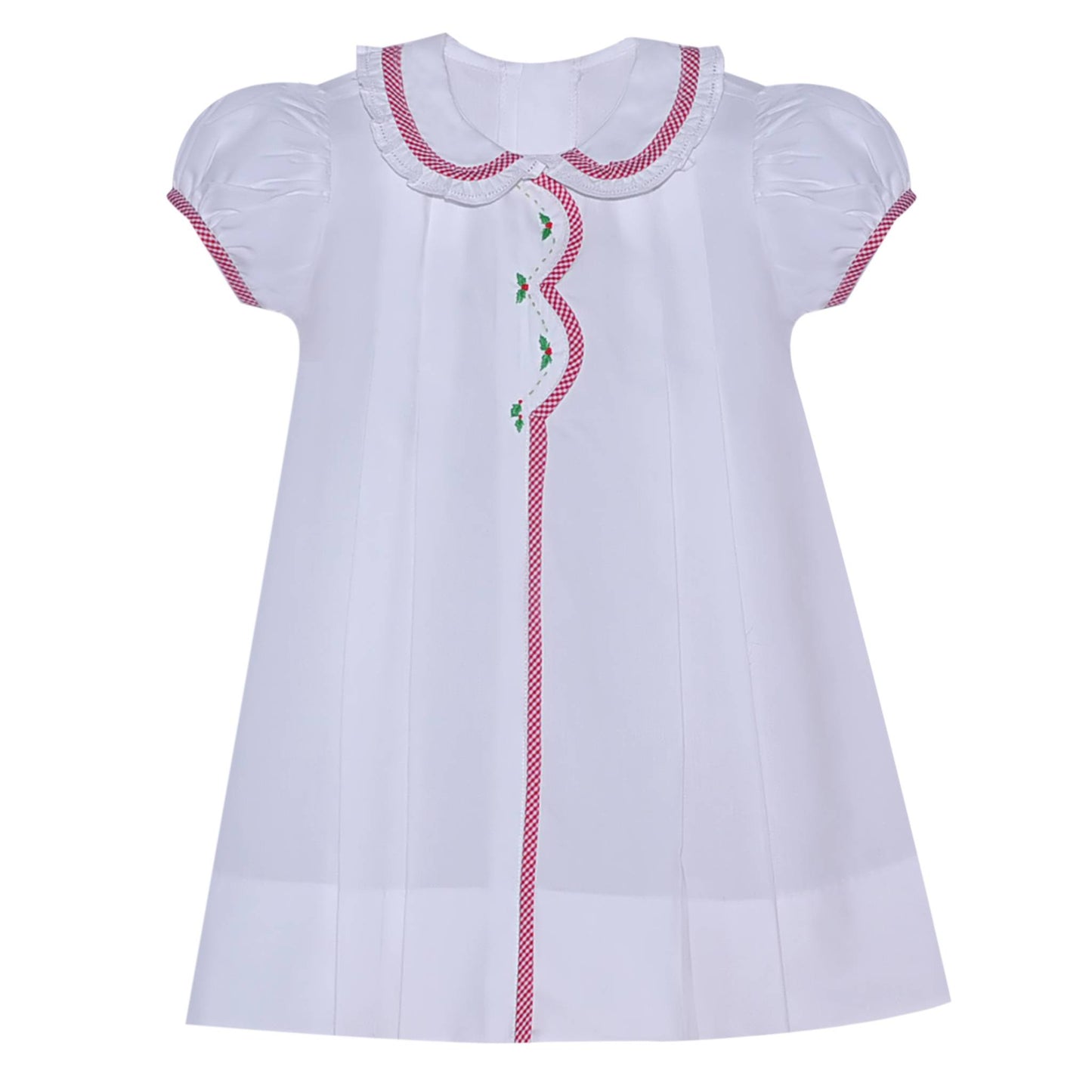 Devon Dress with Holly Embroidery