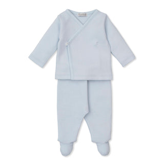Jacquard Footed Pant Set - Sweet Homecoming in Light Blue