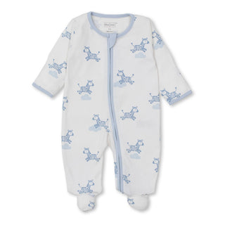 Printed Zipper Footie - Dreamy Zebras