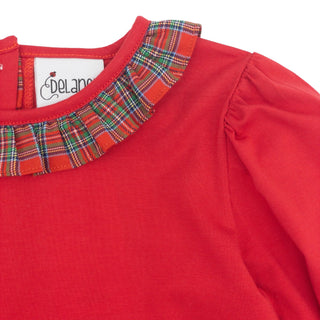 Knit Blouse and Plaid Skirt with Hand-smocking - Geometrics and Pearls