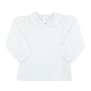 Girls Round Peter Pan Collar Shirt with Long-sleeves