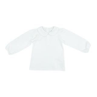 Girls Round Peter Pan Collar Shirt with Long-sleeves