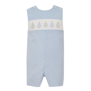 Boys Corduroy Shortall with Christmas Tree Shadow Embroidery