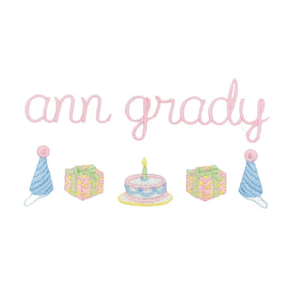 Girls Birthday Design with Name Monogram