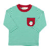 Santa on Kelly Green Stripe