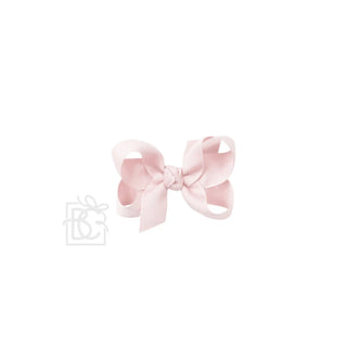 Grosgrain Double Knot Hair Bow - Powder Pink