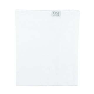 Pima Knit Blanket with Picot Trim - White with White