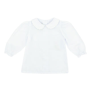 Kendall Blouse with Scalloped Collar (Broadcloth) - White