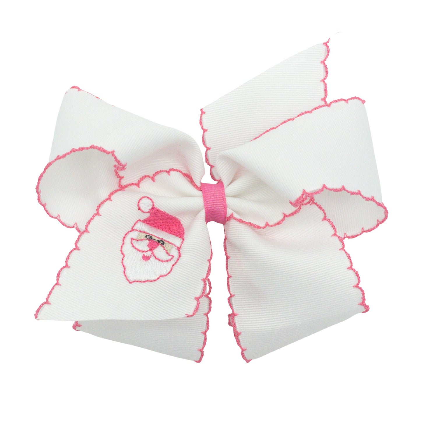 Grosgrain Moonstitch Embroidered Hair Bow - Christmas