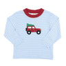 Christmas Jeep on Sky Blue Stripe