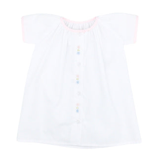 Girls Daygown with Flower Hand-Embroidery