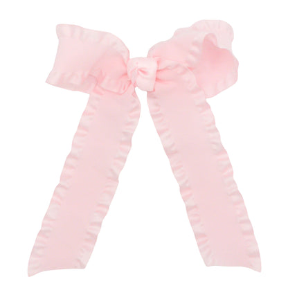 Double Ruffle Hair Bow With Tails