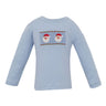 Santa Faces on Light Blue