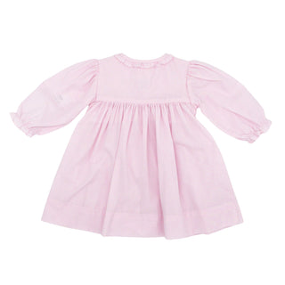 Long-sleeve Button-front Dress with Hand-smocking - Geometrics and Bows