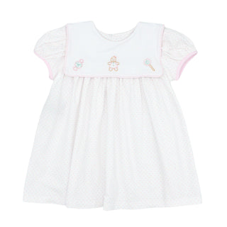 Rowan Knit Dress with Hand-embroidery - Gingerbread