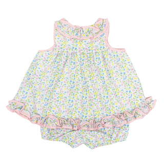 Roslyn Ruffle Dress with Bloomers - Spring Meadow