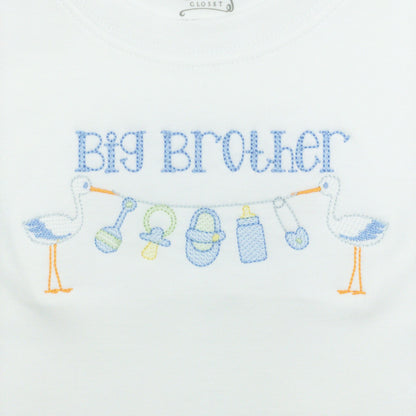 Big Brother Monogram with Baby Stork Design