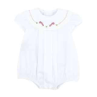 Girls Bailey Bubble with Hand-embroidery - Candy Canes