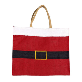Christmas Jute Tote - Santa Belt