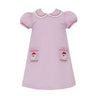 Santa Faces on Pink Gingham