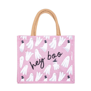 Halloween Jute Tote - Hey Boo