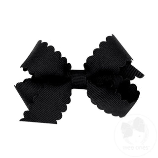 Scallop Edge Hair Bow - Black